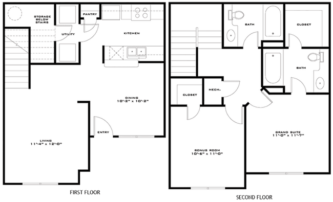 2 Bedroom 2 Bathroom 2004 floor plan